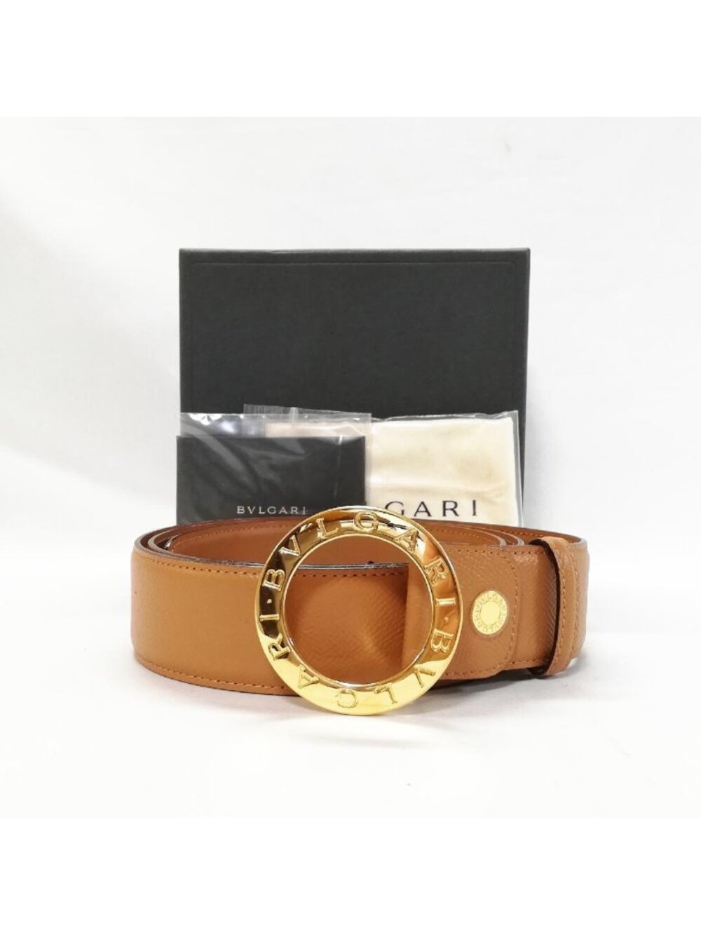 Bvlgari Leather Belt Camel